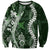 Hawaii Puakenikeni and Maile Lei Sweatshirt Green Japanese Wave Style - Polynesian Pride