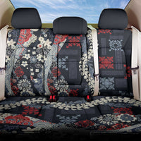 Hawaii Puakenikeni and Maile Lei Back Car Seat Cover Navy Blue Japanese Wave Style LT9 One Size Navy Blue - Polynesian Pride