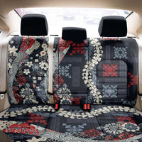 Hawaii Puakenikeni and Maile Lei Back Car Seat Cover Navy Blue Japanese Wave Style LT9 - Polynesian Pride