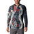 Hawaii Puakenikeni and Maile Lei Button Sweatshirt Navy Blue Japanese Wave Style - Polynesian Pride