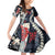 Hawaii Puakenikeni and Maile Lei Family Matching Off Shoulder Short Dress and Hawaiian Shirt Navy Blue Japanese Wave Style - Polynesian Pride