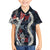 Hawaii Puakenikeni and Maile Lei Family Matching Puletasi and Hawaiian Shirt Navy Blue Japanese Wave Style - Polynesian Pride