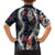 Hawaii Puakenikeni and Maile Lei Family Matching Summer Maxi Dress and Hawaiian Shirt Navy Blue Japanese Wave Style - Polynesian Pride