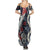Hawaii Puakenikeni and Maile Lei Family Matching Summer Maxi Dress and Hawaiian Shirt Navy Blue Japanese Wave Style - Polynesian Pride