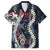 Hawaii Puakenikeni and Maile Lei Hawaiian Shirt Navy Blue Japanese Wave Style - Polynesian Pride