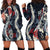 Hawaii Puakenikeni and Maile Lei Hoodie Dress Navy Blue Japanese Wave Style - Polynesian Pride