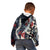 Hawaii Puakenikeni and Maile Lei Kid Hoodie Navy Blue Japanese Wave Style - Polynesian Pride