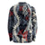 Hawaii Puakenikeni and Maile Lei Long Sleeve Shirt Navy Blue Japanese Wave Style - Polynesian Pride
