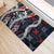 Hawaii Puakenikeni and Maile Lei Rubber Doormat Navy Blue Japanese Wave Style - Polynesian Pride