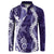 Hawaii Puakenikeni and Maile Lei Button Sweatshirt Purple Japanese Wave Style - Polynesian Pride