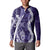 Hawaii Puakenikeni and Maile Lei Button Sweatshirt Purple Japanese Wave Style - Polynesian Pride