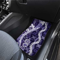 Hawaii Puakenikeni and Maile Lei Car Mats Purple Japanese Wave Style - Polynesian Pride