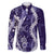 Hawaii Puakenikeni and Maile Lei Family Matching Puletasi and Hawaiian Shirt Purple Japanese Wave Style - Polynesian Pride