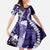 Hawaii Puakenikeni and Maile Lei Family Matching Summer Maxi Dress and Hawaiian Shirt Purple Japanese Wave Style - Polynesian Pride