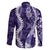 Hawaii Puakenikeni and Maile Lei Family Matching Summer Maxi Dress and Hawaiian Shirt Purple Japanese Wave Style - Polynesian Pride