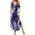 Hawaii Puakenikeni and Maile Lei Family Matching Summer Maxi Dress and Hawaiian Shirt Purple Japanese Wave Style - Polynesian Pride