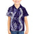 Hawaii Puakenikeni and Maile Lei Family Matching Summer Maxi Dress and Hawaiian Shirt Purple Japanese Wave Style - Polynesian Pride