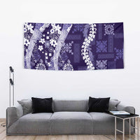 Hawaii Puakenikeni and Maile Lei Tapestry Purple Japanese Wave Style - Polynesian Pride