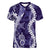 Hawaii Puakenikeni and Maile Lei Women V-Neck T-Shirt Purple Japanese Wave Style - Polynesian Pride