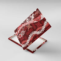 Hawaii Puakenikeni and Maile Lei Canvas Wall Art Red Japanese Wave Style - Polynesian Pride