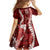 Hawaii Puakenikeni and Maile Lei Family Matching Off Shoulder Maxi Dress and Hawaiian Shirt Red Japanese Wave Style - Polynesian Pride