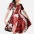Hawaii Puakenikeni and Maile Lei Family Matching Puletasi and Hawaiian Shirt Red Japanese Wave Style - Polynesian Pride
