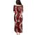 Hawaii Puakenikeni and Maile Lei Family Matching Puletasi and Hawaiian Shirt Red Japanese Wave Style - Polynesian Pride