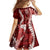 Hawaii Puakenikeni and Maile Lei Family Matching Summer Maxi Dress and Hawaiian Shirt Red Japanese Wave Style - Polynesian Pride
