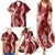 Hawaii Puakenikeni and Maile Lei Family Matching Summer Maxi Dress and Hawaiian Shirt Red Japanese Wave Style - Polynesian Pride
