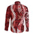 Hawaii Puakenikeni and Maile Lei Family Matching Summer Maxi Dress and Hawaiian Shirt Red Japanese Wave Style - Polynesian Pride