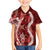 Hawaii Puakenikeni and Maile Lei Family Matching Summer Maxi Dress and Hawaiian Shirt Red Japanese Wave Style - Polynesian Pride