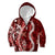 Hawaii Puakenikeni and Maile Lei Kid Hoodie Red Japanese Wave Style - Polynesian Pride