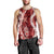 Hawaii Puakenikeni and Maile Lei Men Tank Top Red Japanese Wave Style - Polynesian Pride