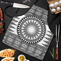All White Tonga Malo e lelei Apron Vintage Ngatu Tribal Pattern - Polynesian Pride