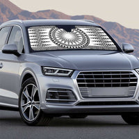 All White Tonga Malo e lelei Auto Sun Shade Vintage Ngatu Tribal Pattern - Polynesian Pride