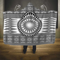 All White Tonga Malo e lelei Hooded Blanket Vintage Ngatu Tribal Pattern LT9 - Polynesian Pride