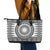 All White Tonga Malo e lelei Leather Tote Bag Vintage Ngatu Tribal Pattern - Polynesian Pride