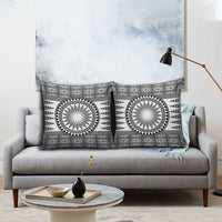 All White Tonga Malo e lelei Pillow Cover Vintage Ngatu Tribal Pattern - Polynesian Pride
