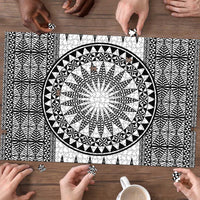 All White Tonga Malo e lelei Puzzle Vintage Ngatu Tribal Pattern LT9 - Polynesian Pride