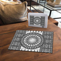 All White Tonga Malo e lelei Puzzle Vintage Ngatu Tribal Pattern LT9 - Polynesian Pride