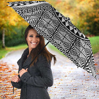 All White Tonga Malo e lelei Umbrella Vintage Ngatu Tribal Pattern - Polynesian Pride