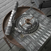 All White Tonga Malo e lelei Wrapping Paper Vintage Ngatu Tribal Pattern - Polynesian Pride