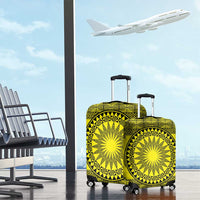 All Yellow Tonga Malo e lelei Luggage Cover Vintage Ngatu Tribal Pattern - Polynesian Pride
