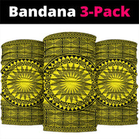 All Yellow Tonga Malo e lelei Neck Gaiter Vintage Ngatu Tribal Pattern - Polynesian Pride