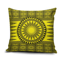 All Yellow Tonga Malo e lelei Pillow Cover Vintage Ngatu Tribal Pattern - Polynesian Pride