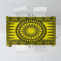 All Yellow Tonga Malo e lelei Tablecloth Vintage Ngatu Tribal Pattern - Polynesian Pride