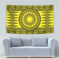 All Yellow Tonga Malo e lelei Tapestry Vintage Ngatu Tribal Pattern - Polynesian Pride