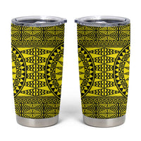 All Yellow Tonga Malo e lelei Tumbler Cup Vintage Ngatu Tribal Pattern - Polynesian Pride