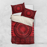 All Red Tonga Malo e lelei Bedding Set Vintage Ngatu Tribal Pattern - Polynesian Pride