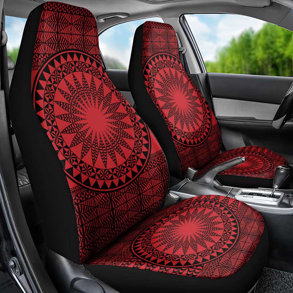 All Red Tonga Malo e lelei Car Seat Cover Vintage Ngatu Tribal Pattern - Polynesian Pride